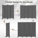 AKTOP Room Divider 4 Panel, 80" W Portable Wall Divider for Room Separation, Freestanding Partition Room Dividers, Folding Room Separators Privacy Screens for Home Office Bedroom, Grey