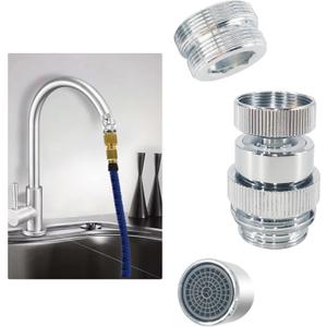 3/4 Inch GHT thread Garden Hose Adapter with Aerator, 360 Degree Swivel Faucet to Garden Hose Adapter,Sink Garden Hose Attachment Connection for Bathroom Kitchen