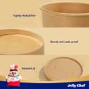 JOLLY CHEF 50 Pack Disposable Paper Food Containers with Lids, 8 oz To Go Soup Bowls, Disposable Soup Cups with Lids for Restaurant, Party, Picnic