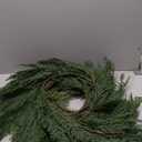 24 Inch Christmas Wreaths for Front Door Real Touch Cedar Wreath Artificial Green Wreath for Indoor Outdoor Home Window Decoration