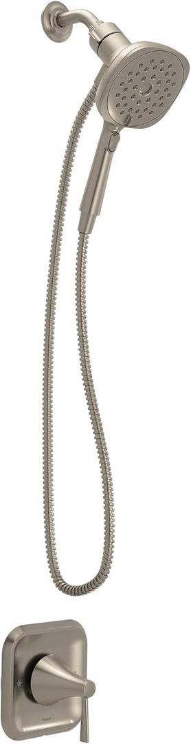 Moen Ronan Spot Resist Brushed Nickel Single-Handle Modern Shower Faucet with Square Handheld Rain Shower Spray Head Featuring Magnetix, Valve Included, 82023SRN