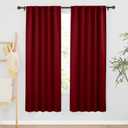 RYB HOME Decorative Room Darkening Curtains, Large Window Curtain Set with Back Tab, Insulated Drapes Light Block for Daytime Sleep/Family Room, 42 x 72, Burgundy Red, 2 Pcs
