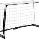 Champion Sports Rhino Flex Portable Soccer Goal  Durable Pop-Up Soccer Net with Carry Bag, Ground Stakes, and Sturdy Frame, Easy Setup for Backyard Practice or Games