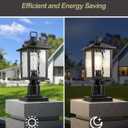 Dusk to Dawn Outdoor Post Light, Hardwired Oil-Rubbed Bronze Pole Lantern with Pier Mount Base, Water Ripple Glass, 17'' Waterproof Lamp Post Light Fixture for Driveway, Pathway, Yard