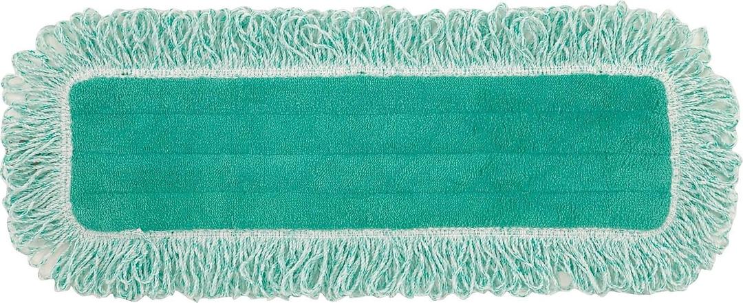Rubbermaid Commercial Products HYGEN 24" Microfiber Dust Pad with Fringe Green for Janitorial/Professional Cleaners and Heavy-Duty Industrial Cleaning/Dusting/Sweeping