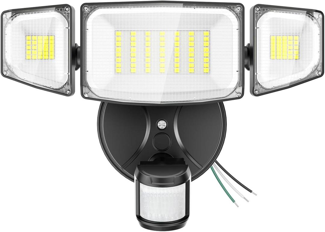 iMaihom 50W Motion Sensor Outdoor Lights, 5000LM Hardwired Motion Sensor Flood Light, Dusk to Dawn Outdoor Lighting, 6500K LED Security Light, IP65 Waterproof Motion Detector Lights for Outside, Black