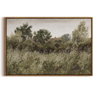 InSimSea Framed Canvas Wall Art Vintage Decor, Large Art Countryside Field Modern Farmhouse Wall Decor for Living Room, Bedroom, French Country Decorations Prints, 20"x30" (Grassland)