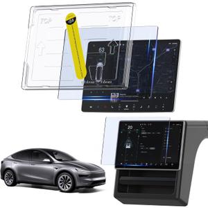 3-in-1 (15.4") for Tesla Accessories for Model Y Juniper / 3 Highland Screen Protector [No Glare & Fingerprint] 9H Tempered Glass, for Model 3(2024-2026), Model Y Juniper, Matte