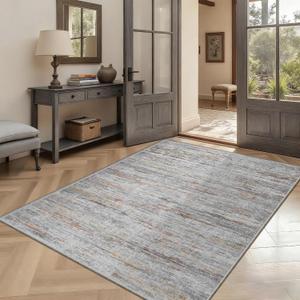 4x6 Rug - Stain Resistant Abstract Washable Rugs, Anti Slip Area Rugs for Living Room,Modern Low Pile Carpet with Rubber Backing Home Decor Small Area Rug