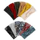 Huachi 12 Pack Bow Headbands for Women Headwraps Hair Band Knotted Headband Rabbit Ears Stretchy Turban Head Wraps Fashion Head band Sport Cute Hair Accessories (Bohemian colors)