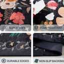 6x9 Area Rug, Floral Rugs for Living Room, Stain-Resistant Washable Bedroom Rug, Non-Slip Area Rugs for Dining Room Under Table, Indoor Carpet for Home Office (6 x 9 Black)