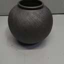 Small Blak Ceramic Vase - 6.1 Inch Small Black Round Vase, Rustic Farmhouse Vase for Home Decor, Dining Table, Shelf, Bedroom, Living Room, Kitchen, Office, Bathroom, Mantle, Centerpiece Dcor