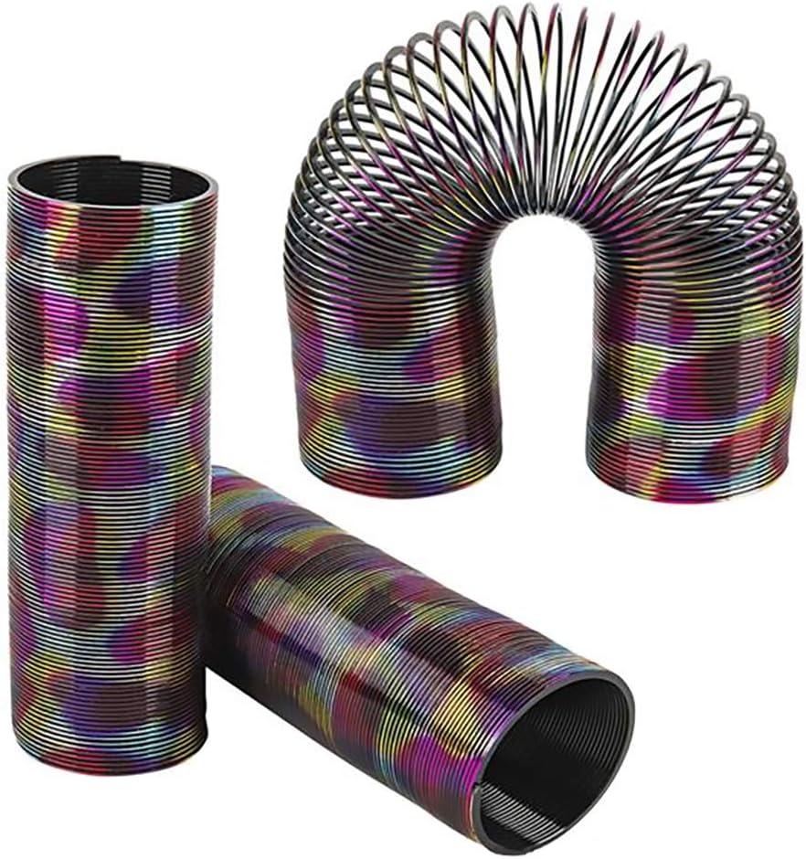 The Dreidel Company Coil Spring, Super Long Rainbow Metallic, Goody Bag Fillers, Party Favor for Kids, 6" (4-Pack)