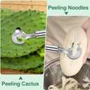 4 x 3 PCS Cactus Peeler, Stainless Steel Cactus Peeler Spoon Long Handle with Hole, Multi-Function Pelador De Nopales, Cutting Knife for Cooking Cactus Noodle, Kitchen Gadget Accessories