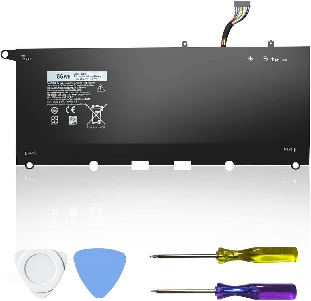 JD25G 56Wh 90V7W Laptop Battery for Dell XPS 13 9350 9343 JHXPY 0N7T6 DIN02 0DRRP RWT1R 5K9CP 13-9350-D1608 13D-9343 13-9350-D1508G 13-9350-350 13D-9343-1708 13D-9343-1808T 13D-9343-3708 7.6V Battery