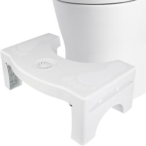 Toilet Stool Squat Adult, 7" Heavy Duty Poop Stool for Bathroom Plastic Portable Squatting Potty Foot Stool with Freshener Space Non-Slip Toilet Assistance Step Stool Healthy Gifts for Seniors Kids