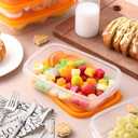 Qinyoung 18 Pcs 33 Oz/ 4 Cups Plastic Food Storage Containers with Lids Portion Box Sets with Cover Stackable Plastic Containers with Lids Microwave Freezer Dishwasher Safe (Orange)