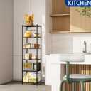 REGILLER 6 Wire Shelving Steel Storage Rack Adjustable Unit Shelves for Laundry Bathroom Kitchen Pantry Closet(Black,11.7" D x 16.8" W x 63" H)