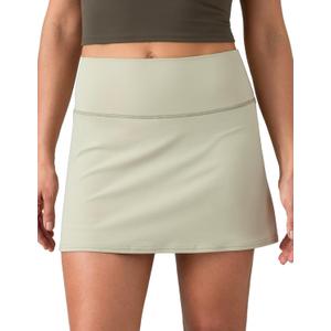 Colorfulkoala Dreamlux Skirts for Women High Rise Athletic Golf Tennis Skorts Built-in Shorts with Pockets (Beige, XXL)
