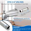 Dreyoo 5 1/4 Inch Bathroom Tub Spout Compatible with Westbrass E531D-1F-62, Fits Wall Front Mount Tub Spout with Shower Diverter 1/2'' IPS Inside Thread Bathtub Faucet (Chrome)