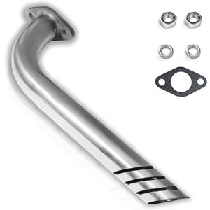 JMCHstore Header Exhuast Pipe Kit For Coleman CT200U BT200X KT196, Predator 212 Baja MB200 Doodlebug Mini Bike, Axis M200 212CC, Hisun 196cc Monster mega moto Engine, Go Kart (Silver)