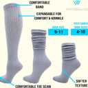 Winterlace 6 Pairs Slouch Socks for Women, Soft Extra Long Scrunch Knee High Sock, Bulk Pack (One Size, Assorted White/Black/Gray)