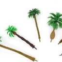 2 x 18pcs Artificial Miniature Palm Trees Scenery Layout Model Plastic Tree Train Coconut Rainforest Toys for Ho Train Layout