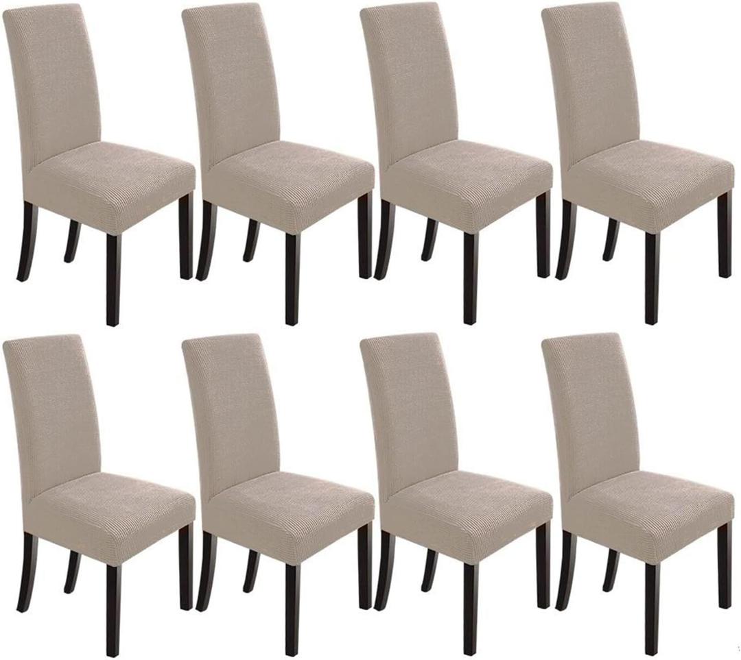 NORTHERN BROTHERS Dining Chair Cover Parsons Chair Covers, 8 Pack Dining Chair Slipcover Protector Cover for Hotel, Dining Room, Banquet (Taupe)