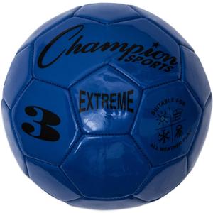 Champion Sports Extreme Series Soccer Ball  Sizes 3, 4, 5, Soft Touch, All Weather, High Air Retention, Youth & Adult League Balls for Training, Games, Outdoor & Indoor Play, Multiple Colors (Blue)