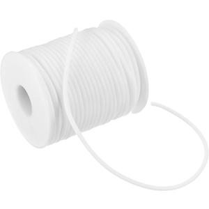 Hollow Pipe Tubing Rubber Cord, 27.3 Yards 3mm Stretchy String with 1.5mm Hole Elastic Strings Barber Cords for Jewelry Making/DIY Crafts/Necklaces/Bracelets [White]