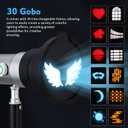 Photography Studio 10W LED Flashlight Spotlight with 30 Gobos/4 Colors/CRI95+/3 Lighting Modes & Built in 7500mAh Rechargeable Battery for Recording Studio Video Lighting.