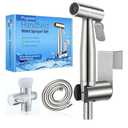 New Version Handheld Bidet Sprayer for Toilet, Premium Stainless Steel Bathroom Bidet Sprayer Set, Baby Cloth Diaper Sprayer with Superior Complete Spray Hoses Kit, Support Wall or Toilet Mount