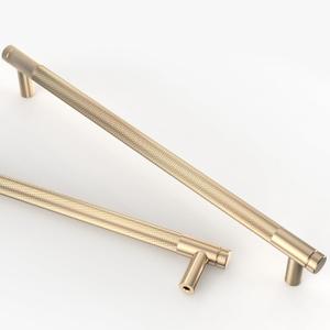 Asidrama 10 Pack 9 Inch(228mm) Gold Cabinet Pulls Knurled Cabinet Handles Cupboard Handles Kitchen Cabinet Hardware for Cupboard Drawer Pulls (9" Hole Center)