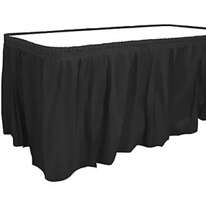 Party Dimensions Plastic Table Skirt, 29-Inches by 14-Feet - Black - 4 Pack