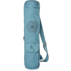 Gaiam Cargo Yoga Mat Bag, Full-Zipper Yoga Mat Carrier with Adjustable Strap, Front & Exterior Phone Pocket with Earbuds Slit, Stylish & Functional Fitness Mat Holder for Women & Men (30" L x 5.5" diameter, Niagara)