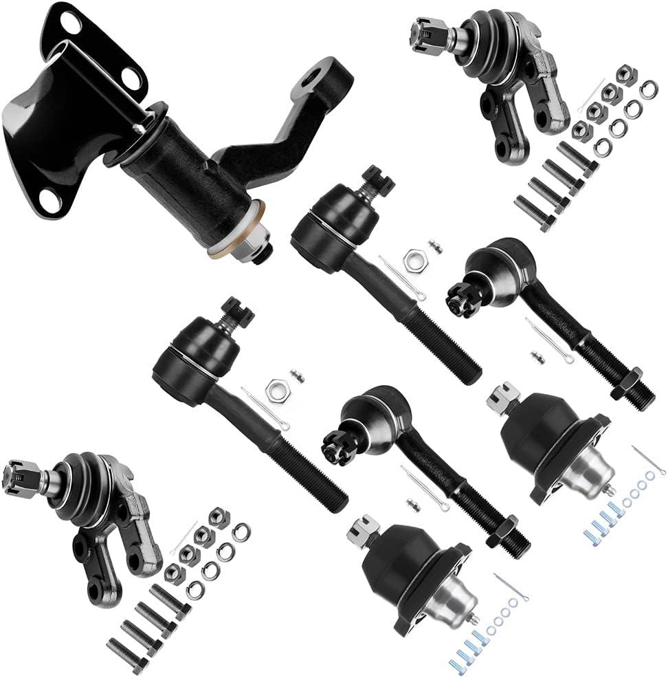 9pc Set Suspension Kit Lower Ball Joint Upper Ball Joint Inner Tie Rod End Outer Tie Rod End Idler Arm Replacement for 1995-1997 For Nissan Pickup 1987-1993 For Pathfinder