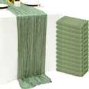 12Pack Sage Green Cheese Cloth Table Runner 10Ft Cheesecloth Table Runner Boho Gauze Table Runners Sage Green Wedding Decor for Party Bridal Shower Thanksgiving Christmas, 12 Pack 20 x 120 inch