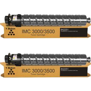 2-Pack IMC3000 IMC3500 Black Toner Cartridge 842251 with Chip Compatible for Ricoh IM C3000 IM C3500 Printer(31,200 Pages)