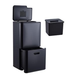 Garvee Dual Trash Can for Kitchen, 2 Compartment (33L + 28L) Garbage Can