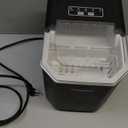 Sweetcrispy Countertop Ice Maker Machine, Portable Self-Cleaning Ice Machine with Ice Scoop, Basket and Handle, 9 Cubes in 6 Mins, 26.5lbs/24Hrs, 2 Sizes of Bullet Ice for Home Kitchen, Coal Black