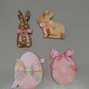 Yousoontic 4 Pcs Easter Decorations for The Home Easter Wooden Table Decorations Farmhouse Rustic Wood Bunny with Egg Easter Tiered Tray for Spring Indoor Home Party Tabletop Decoration Gifts