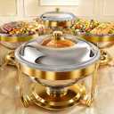 Chafing Dishes for Buffet 4 Pack, 7QT Food Warmers for Party with Glass Lid