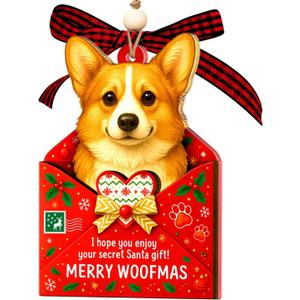 2 x Corgi Ornament, Corgi Ornaments for Christmas Tree, Unique Dog Letter Christmas Ornaments 2025 Gifts for Lover, Dog Ornament and Decor Gift Wood Acrylic 2 Layers Xmas Ornaments