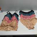 GORGLITTER Women's 8 Piece Sexy Lace Lingerie Matching Bralette Bra and Panty Set Black Green Khaki Pink X-Large