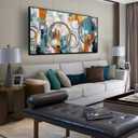 Abstract Wall Art For Living Room Large Size - Modern Wall Art For Bedroom - Black Framed Wall Art for Office Size 29" x 59"