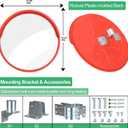 RELIANCER 32" Convex Security Mirror,Curved Safety Traffic Road Driveway Mirror,Adjustable Safety Corner Surveillance Mirrors,Outdoor Indoor Blind Spot Mirrors For Garage Parking Lot Shop Office