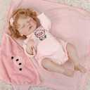 Lifelike Reborn Baby Doll, 22 Inches 55 cm Vinyl Newborn Doll with Removable Dress, Realistic Baby Doll with Magnetic Pacifier for Gifts,Name Melanie, 48Cm X 20Cm X 13.5Cm