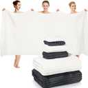 6 Pcs Extra Large Bath Towel Set 100% Cotton 40 x 80 Inch Oversized Bath Sheets for Adults Quick Dry Soft Jumbo Towel Sets for Bathroom Hotel Spa Collection