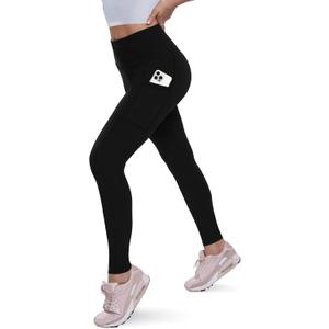 QGGQDD Fleece Lined Leggings Women - Soft Tummy Control High Waisted Winter Thermal Warm Yoga Pants for Workout Hiking (Small-Medium, Pkt-black)