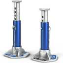 YELLOW JACKET 3 Ton Aluminum Jack Stands with Locking Support Pins for Cars, SUVs, and Light Duty Trucks, Blue/Silver, 1 Pair